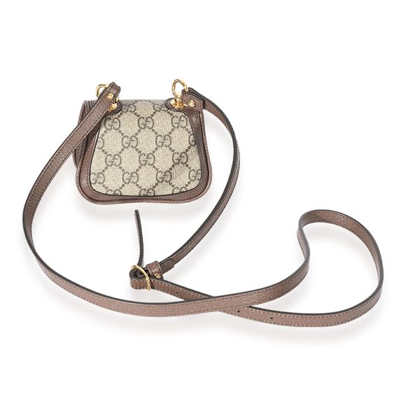 Gucci Brown Leather & GG Supreme Blondie Card Case Wallet - Picture 5 of 7